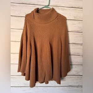 Anthropologie Warm Tan Cowl Neck Sweater